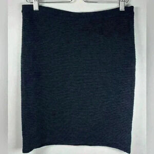 Eileen Fisher Skirt Black Wool Blend Straight Pencil Style Womens Petite Medium